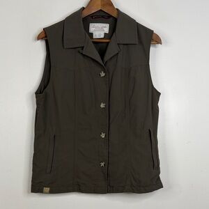 Vintage Tilley Vest Womens Medium Brown Different Drummer Made in Canada Utility